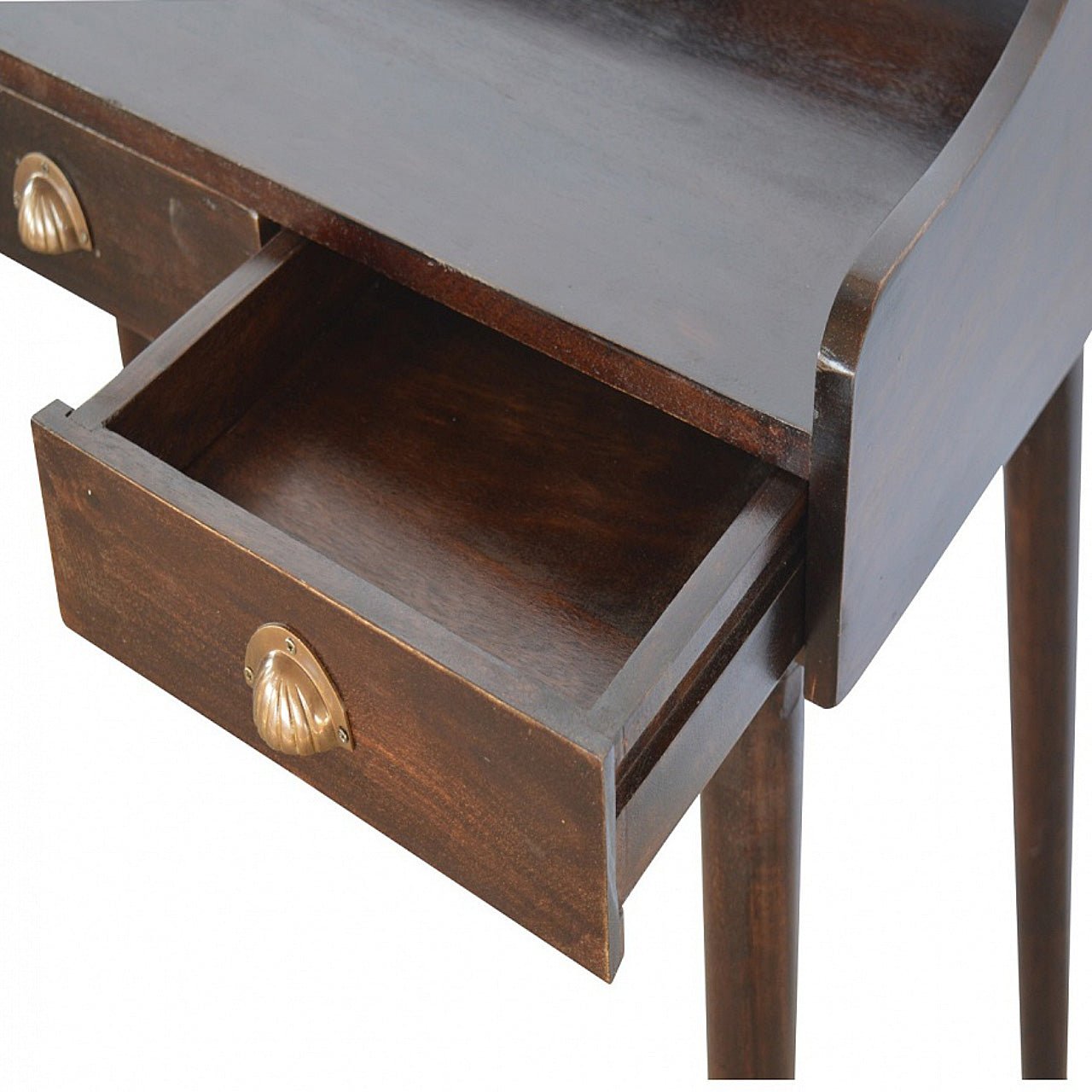 Walnut Gallery Shell Writing Desk - SILVIONIX