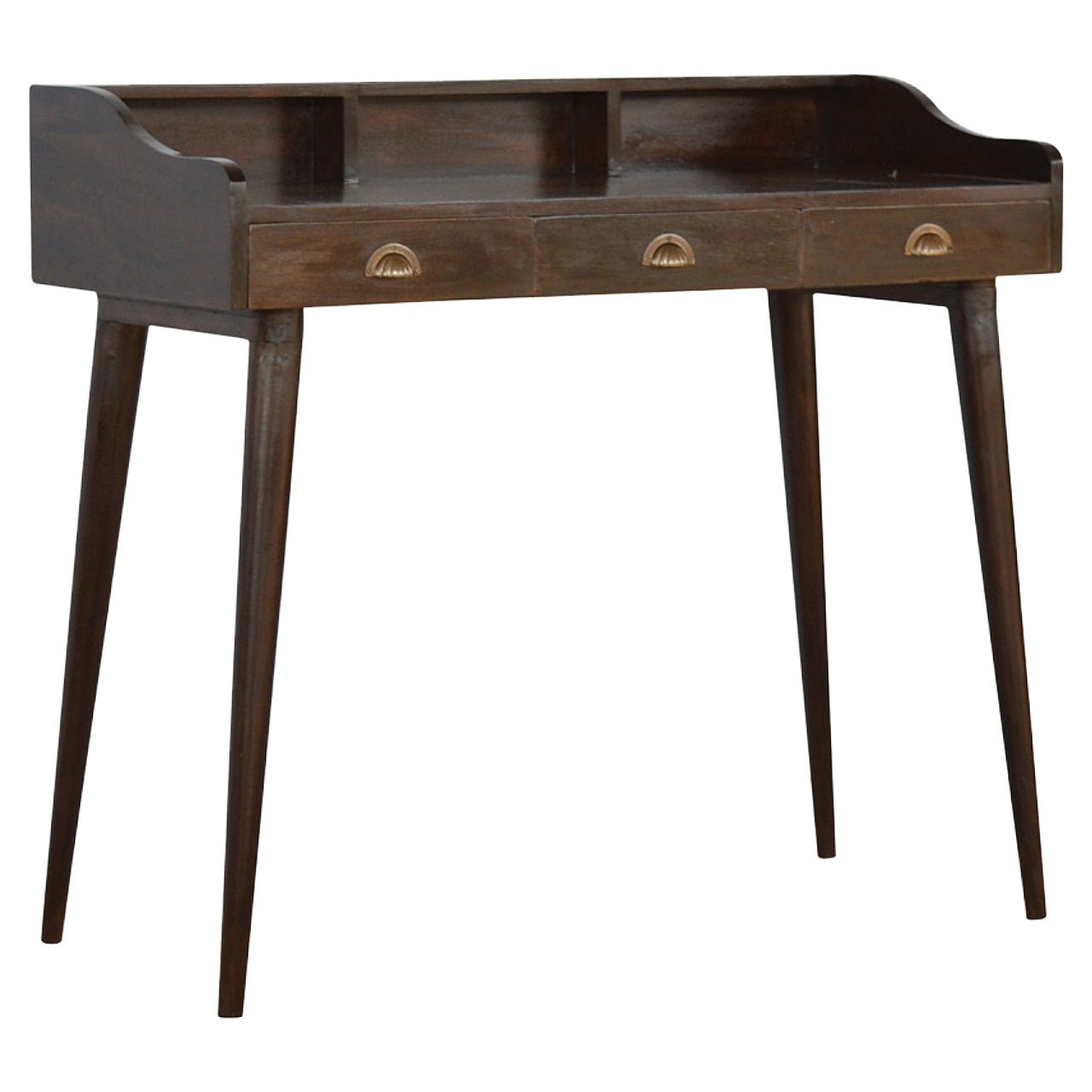 Walnut Gallery Shell Writing Desk - SILVIONIX