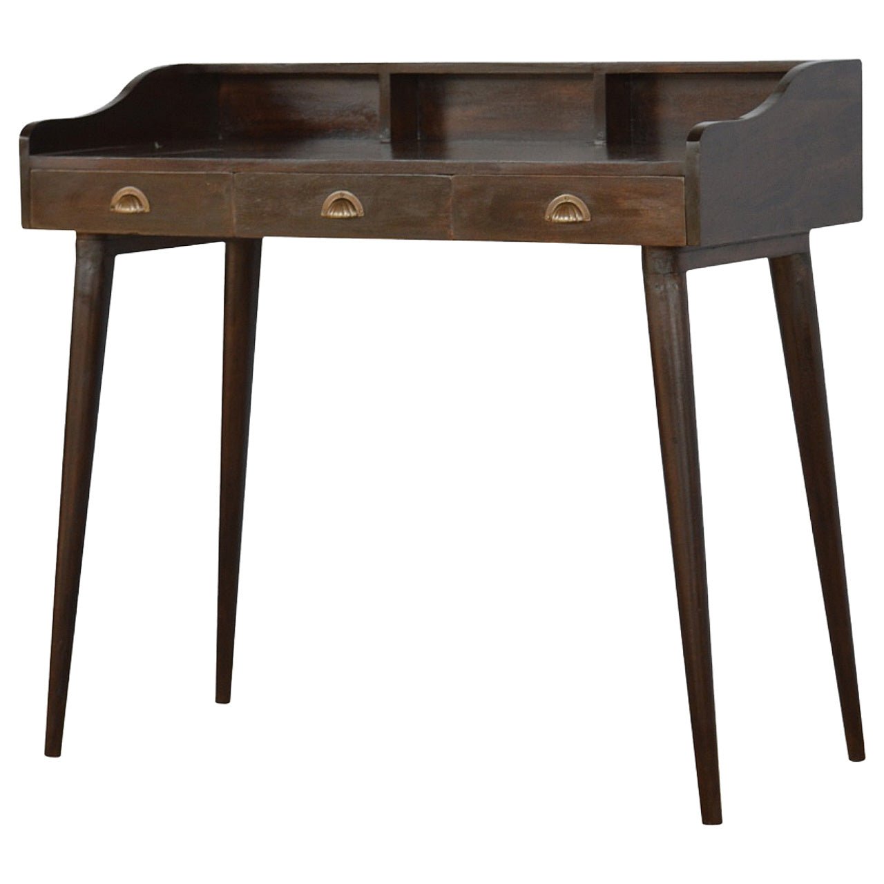 Walnut Gallery Shell Writing Desk - SILVIONIX