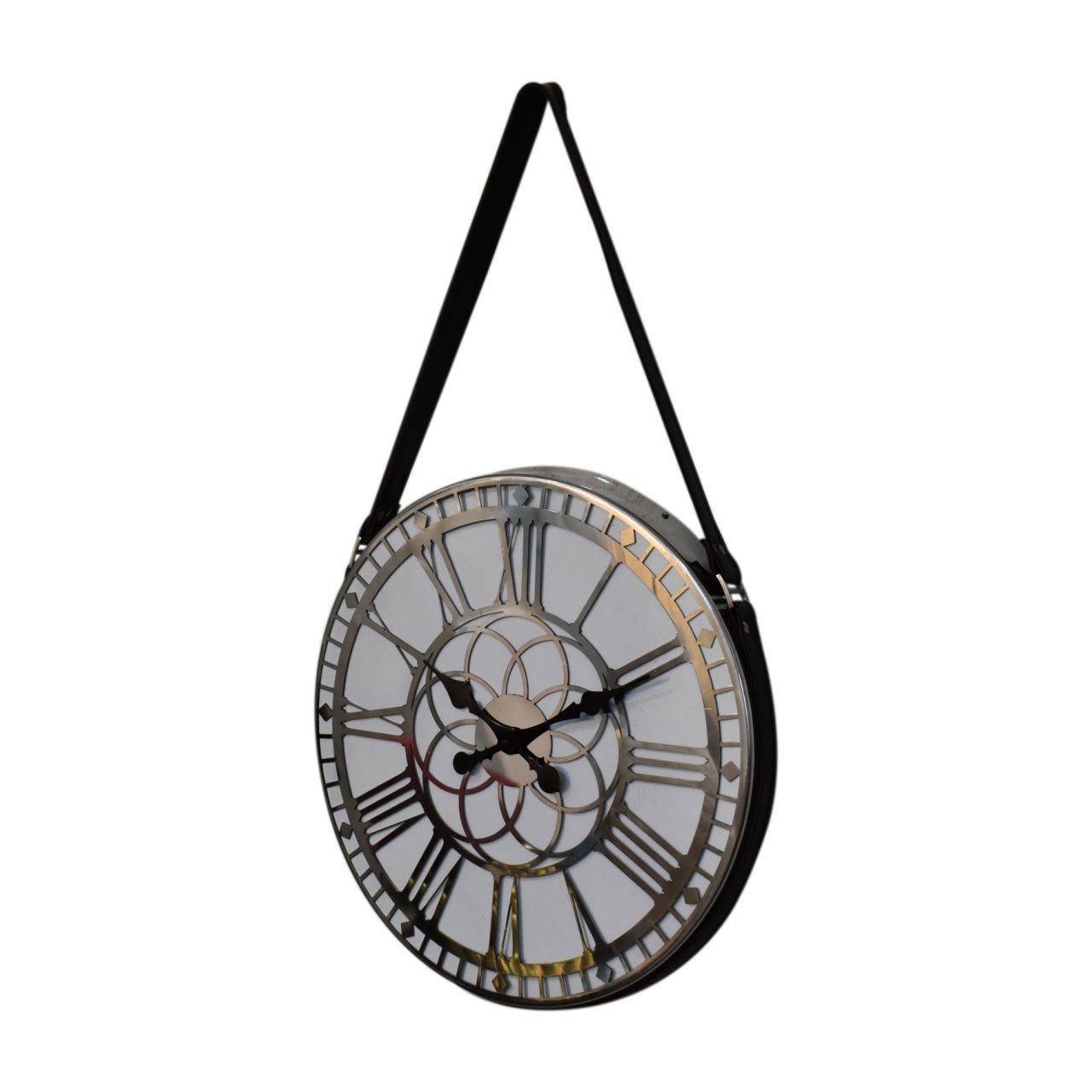 White and Chrome Hanging Wall Clock - SILVIONIX