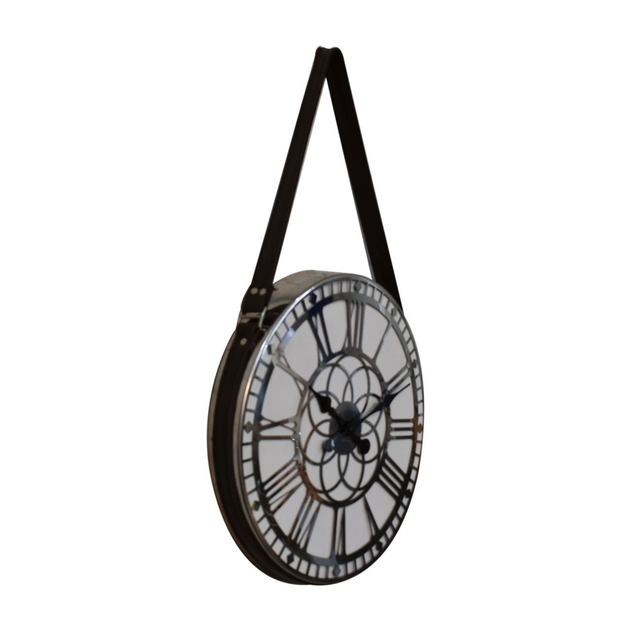 White and Chrome Hanging Wall Clock - SILVIONIX