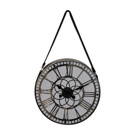 White and Chrome Hanging Wall Clock - SILVIONIX