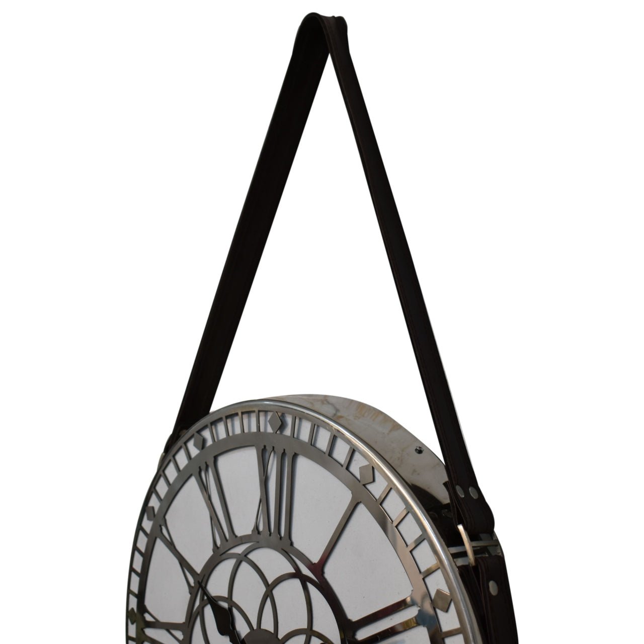 White and Chrome Hanging Wall Clock - SILVIONIX