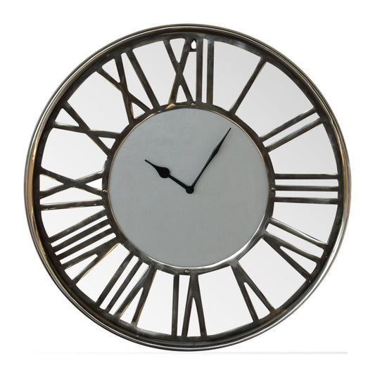 White and Chrome Wall Clock - SILVIONIX