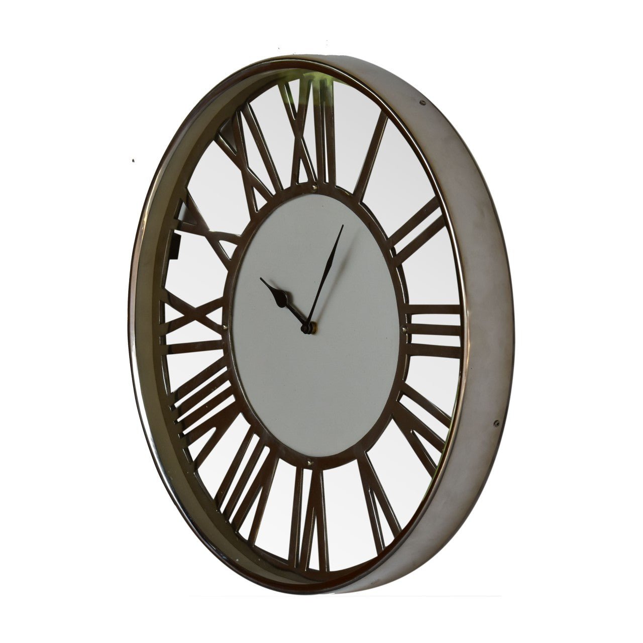 White and Chrome Wall Clock - SILVIONIX