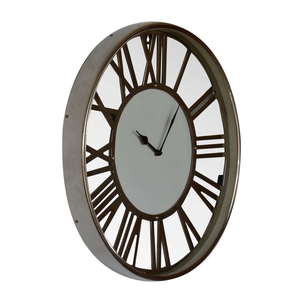 White and Chrome Wall Clock - SILVIONIX