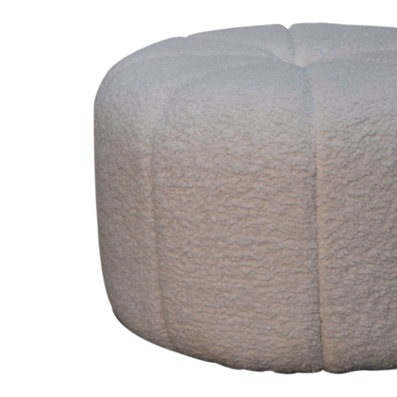 White Boucle Circus Footstool - SILVIONIX