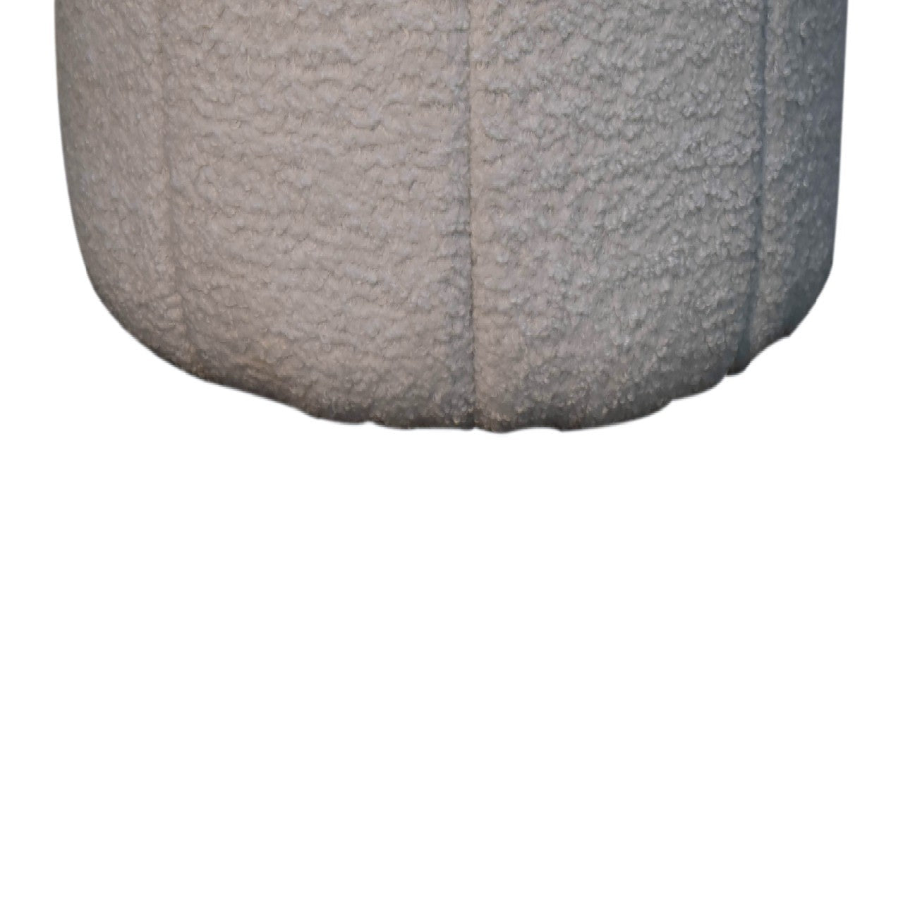 White Boucle Circus Footstool - SILVIONIX