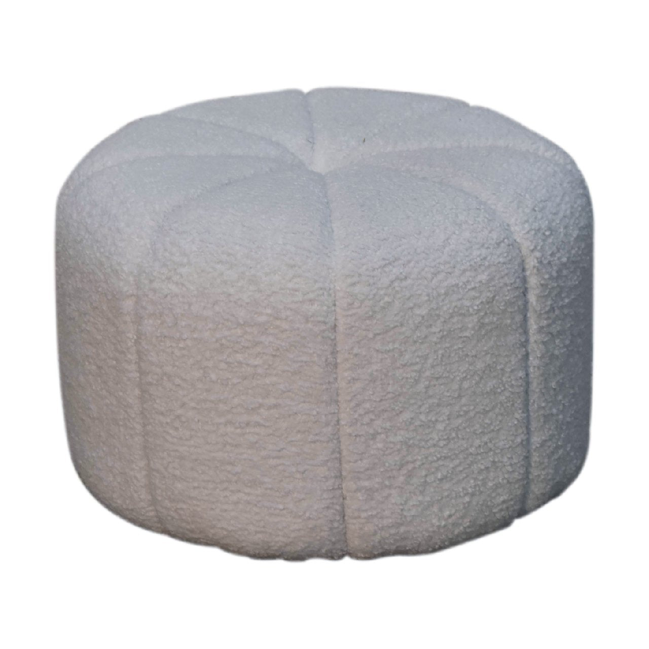 White Boucle Circus Footstool - SILVIONIX