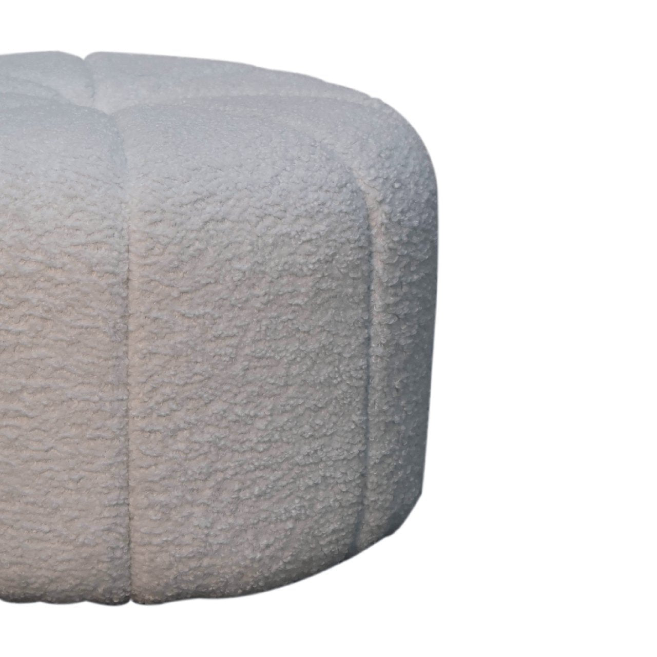 White Boucle Circus Footstool - SILVIONIX