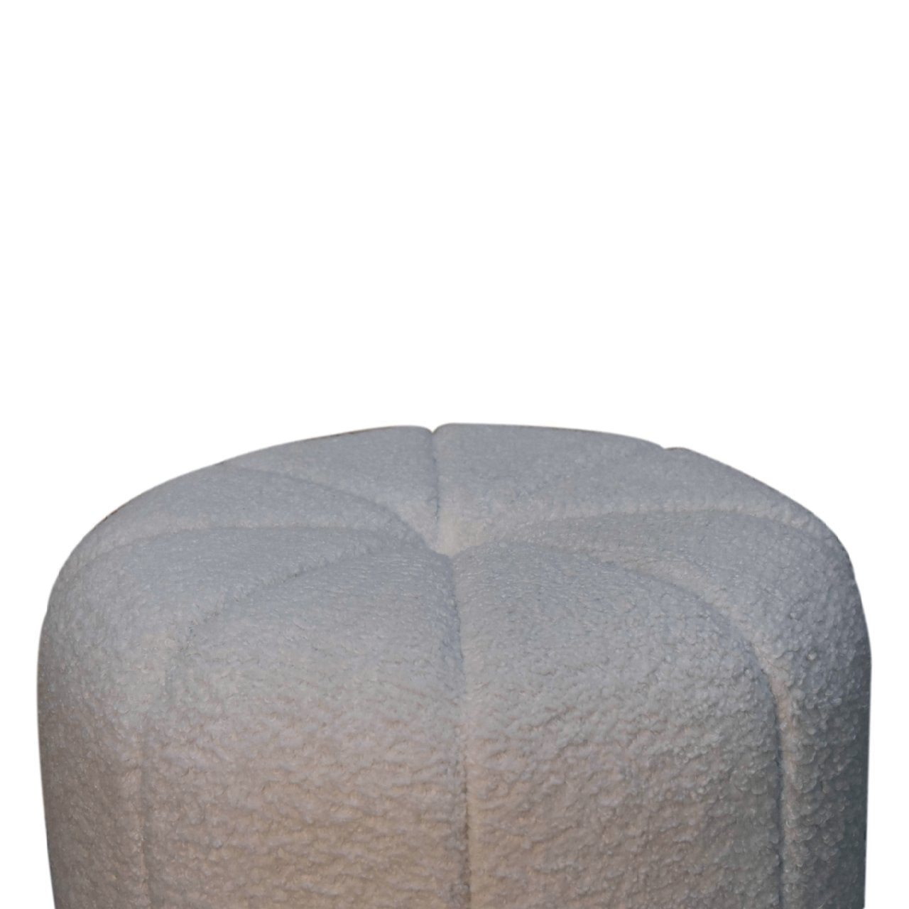 White Boucle Circus Footstool - SILVIONIX