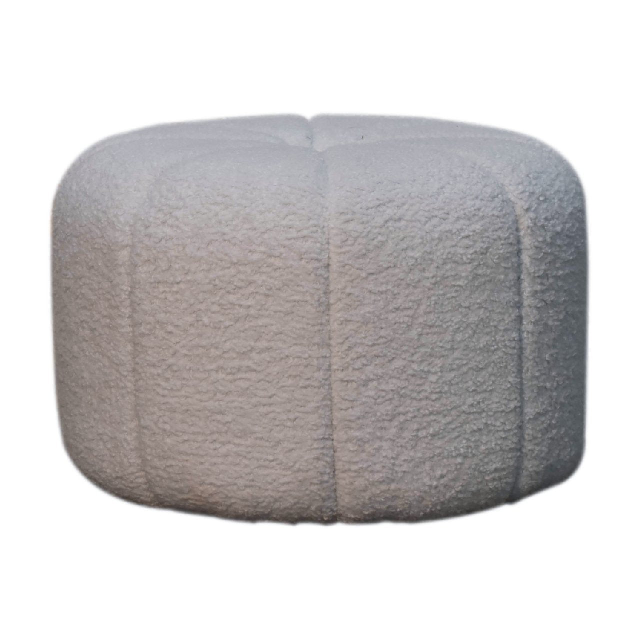 White Boucle Circus Footstool - SILVIONIX