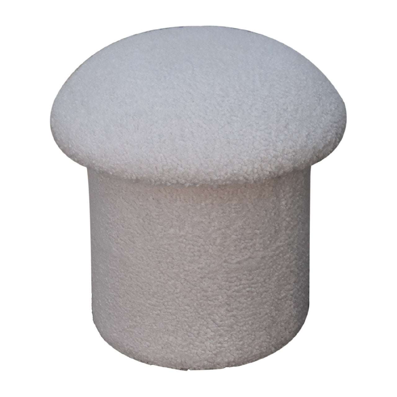 White Boucle Mushroom Footstool - SILVIONIX