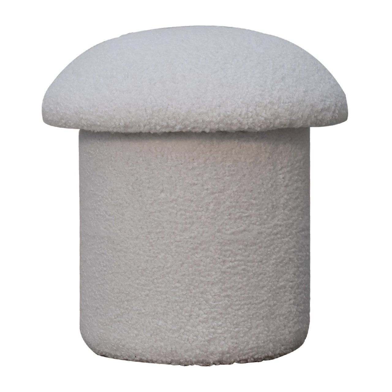 White Boucle Mushroom Footstool - SILVIONIX