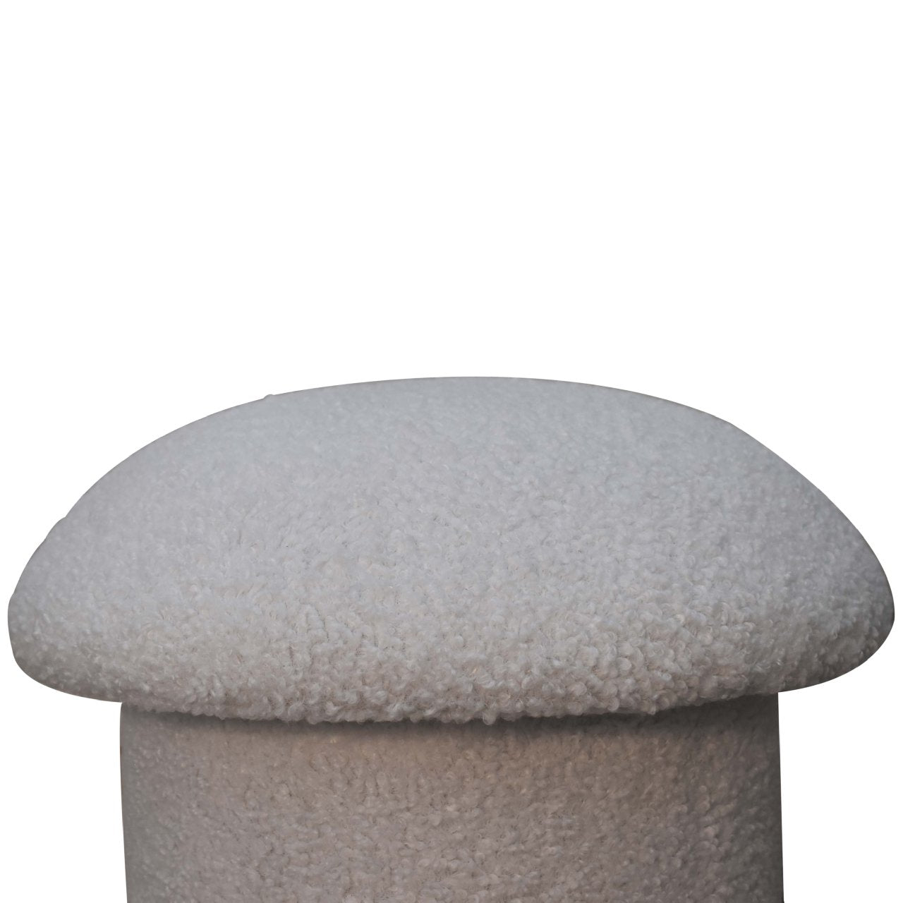 White Boucle Mushroom Footstool - SILVIONIX