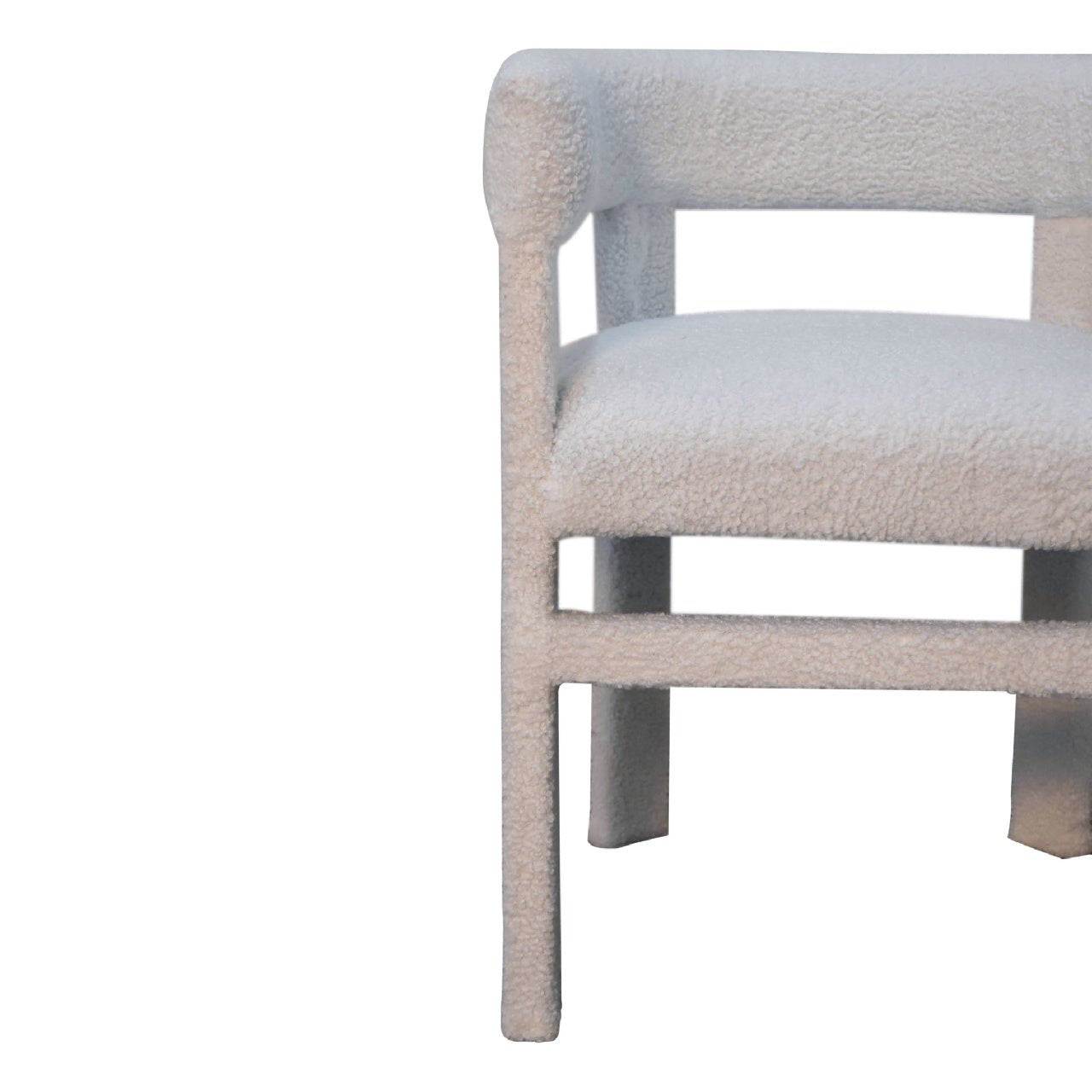 White Boucle Occasional Chair - SILVIONIX