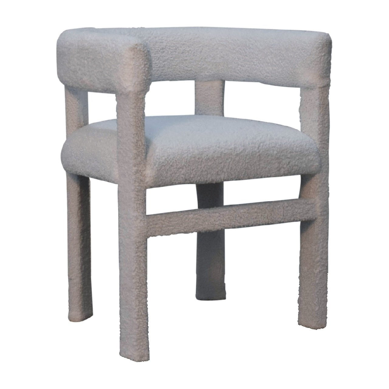 White Boucle Occasional Chair - SILVIONIX