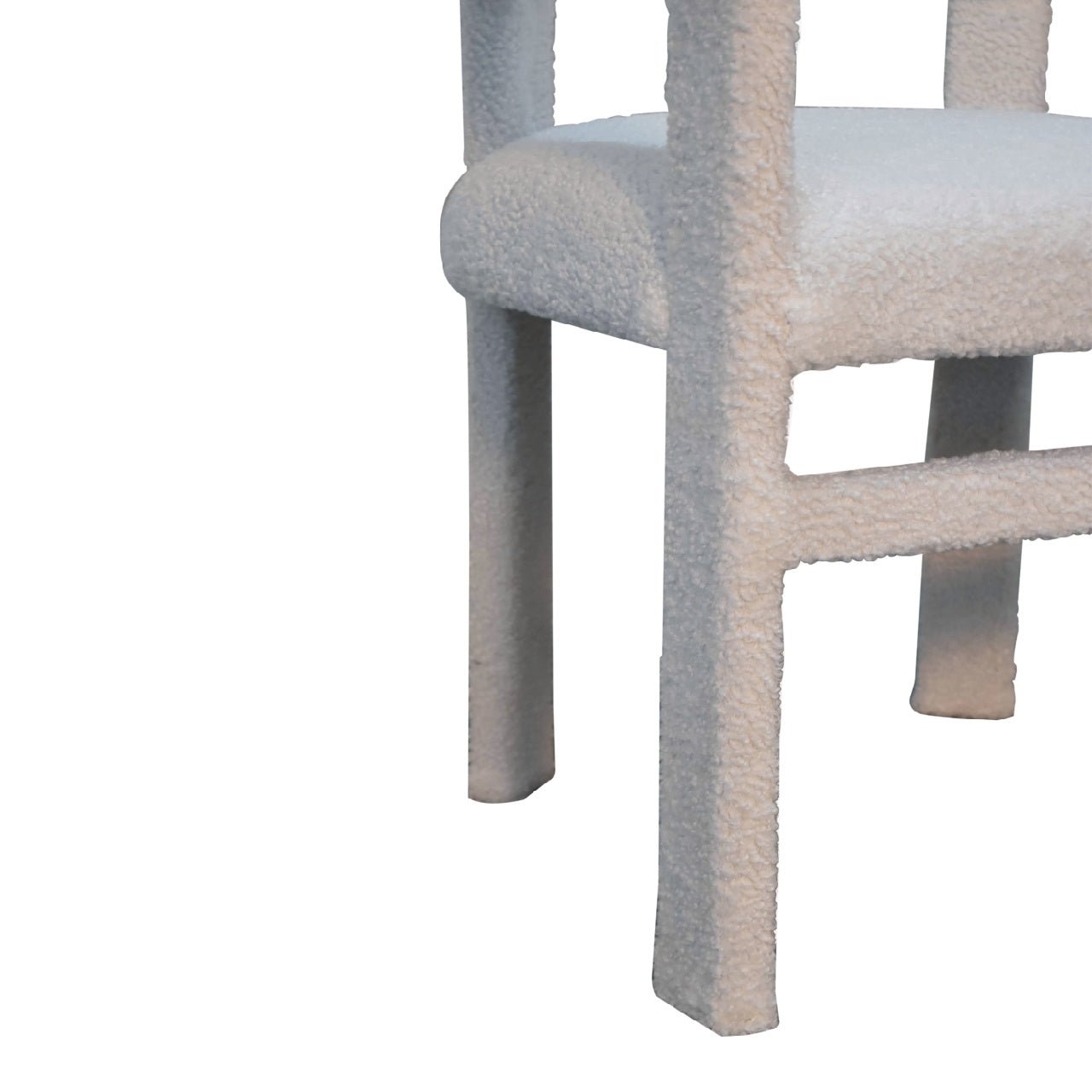 White Boucle Occasional Chair - SILVIONIX