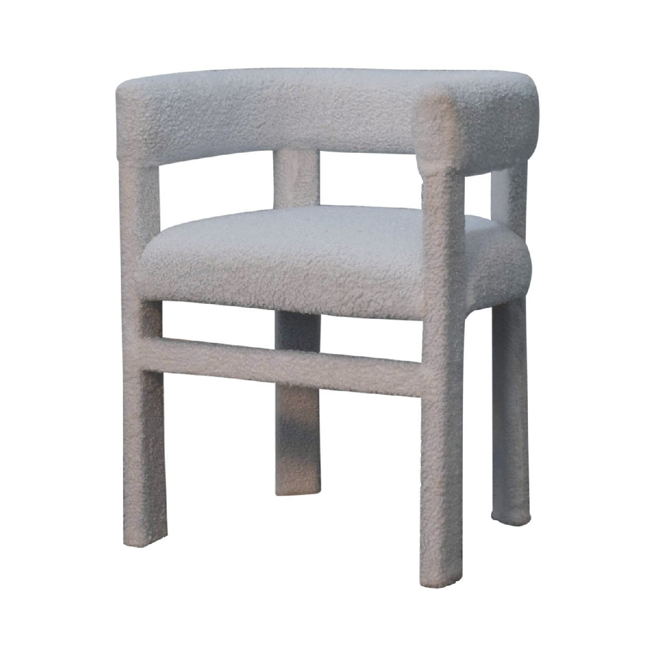 White Boucle Occasional Chair - SILVIONIX