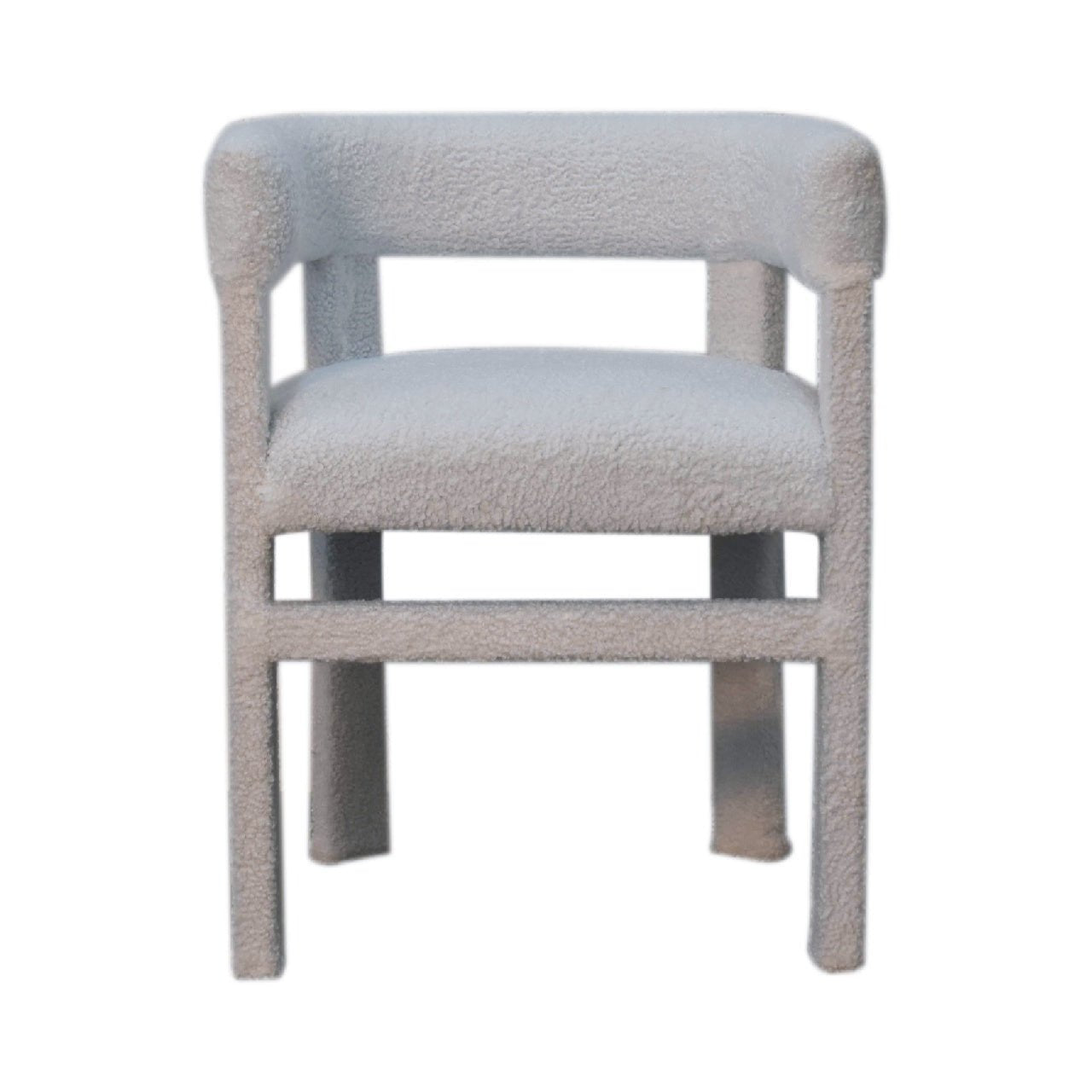 White Boucle Occasional Chair - SILVIONIX