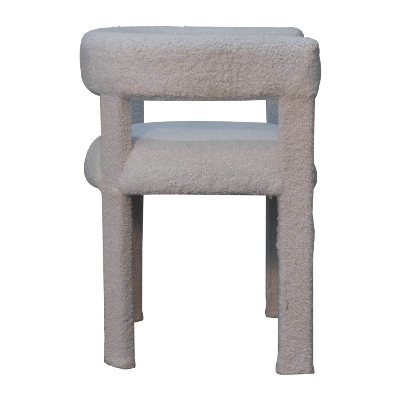 White Boucle Occasional Chair - SILVIONIX