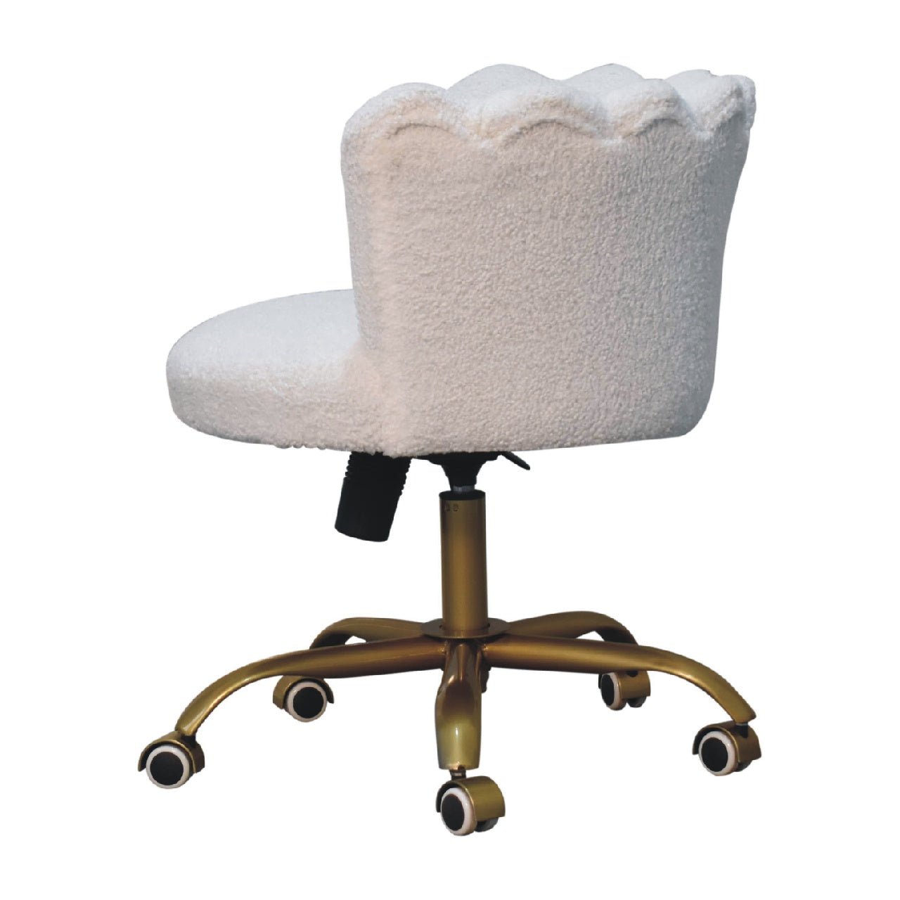 White Boucle Swivel Chair - SILVIONIX