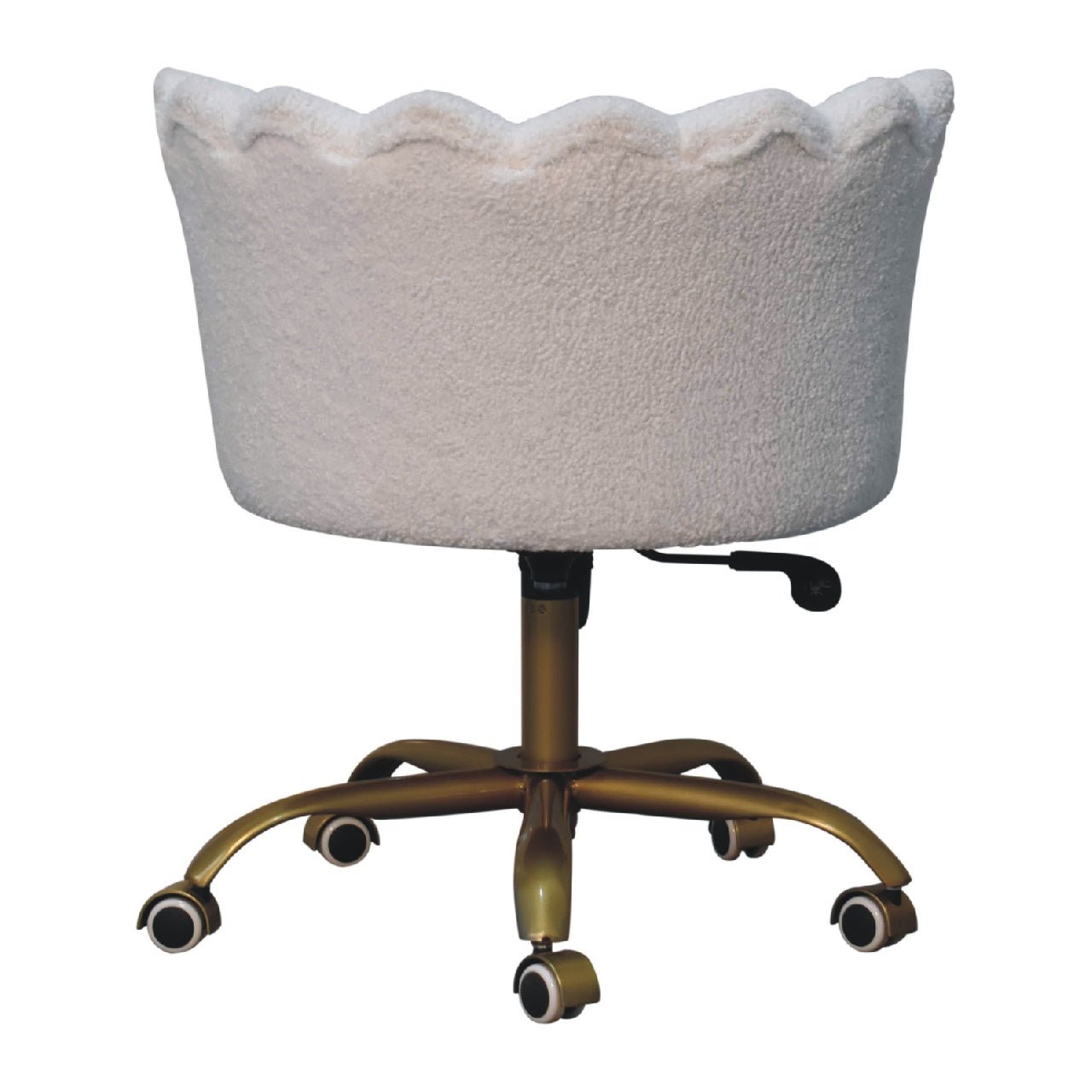 White Boucle Swivel Chair - SILVIONIX