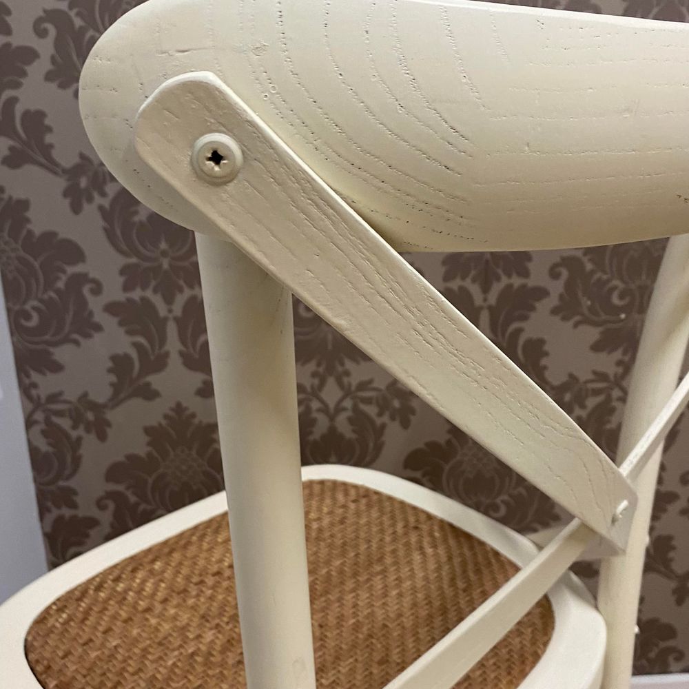 WHITE FRENCH CROSS BACK CHAIR - SILVIONIX