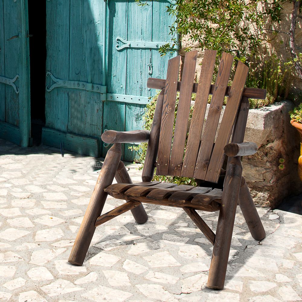 Wooden Adirondack Chair Outdoor Patio Design and Fir Wood Frame - SILVIONIX