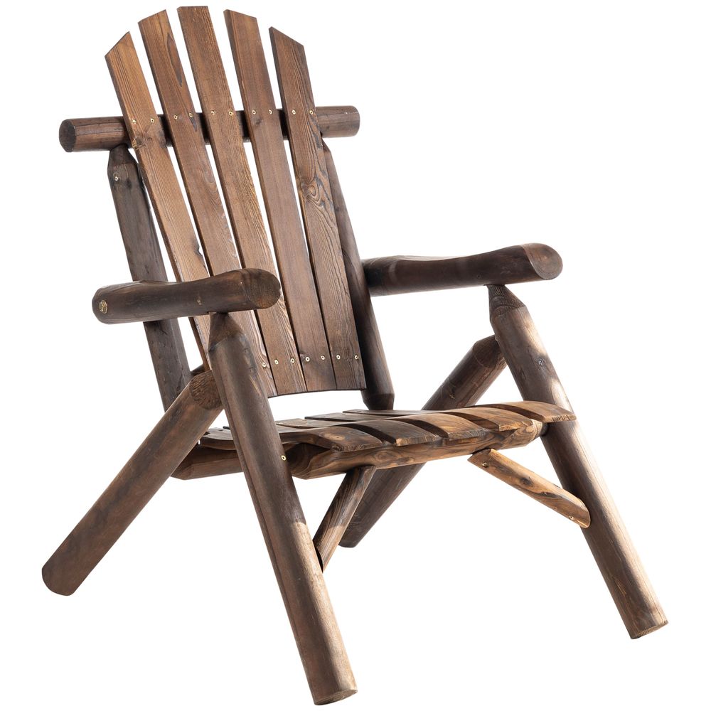 Wooden Adirondack Chair Outdoor Patio Design and Fir Wood Frame - SILVIONIX