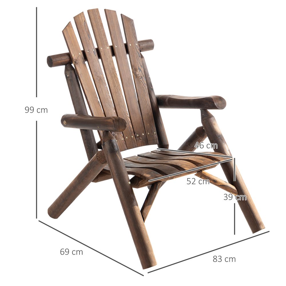 Wooden Adirondack Chair Outdoor Patio Design and Fir Wood Frame - SILVIONIX