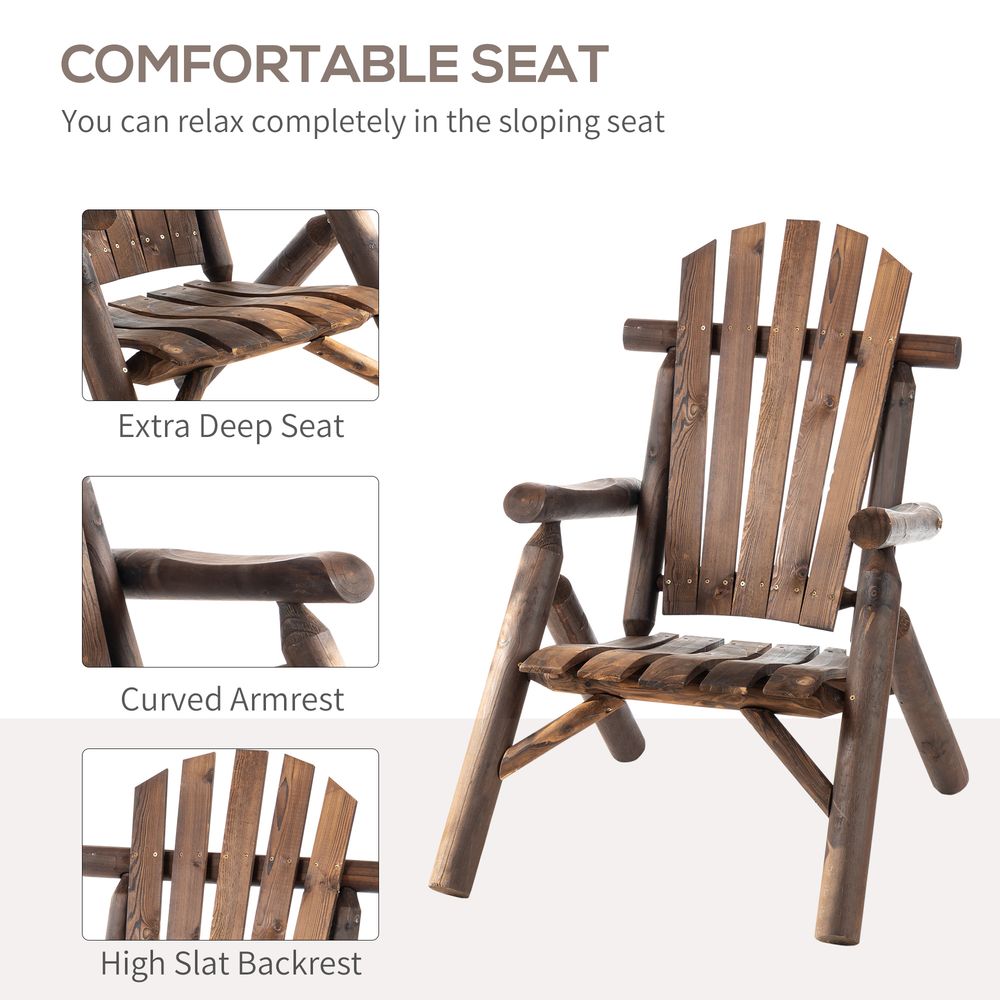 Wooden Adirondack Chair Outdoor Patio Design and Fir Wood Frame - SILVIONIX