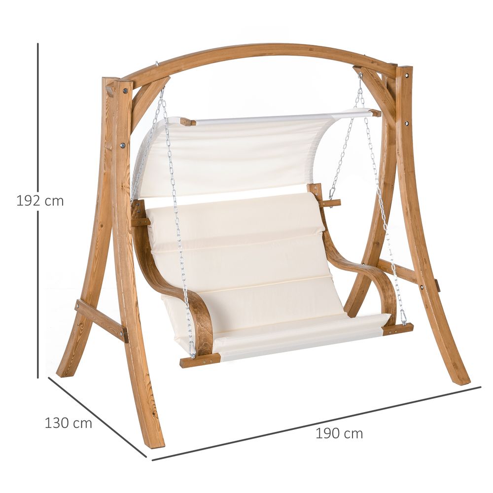 Wooden Porch Swing Chair A - Frame Wood Log Swing Bench Chair - SILVIONIX